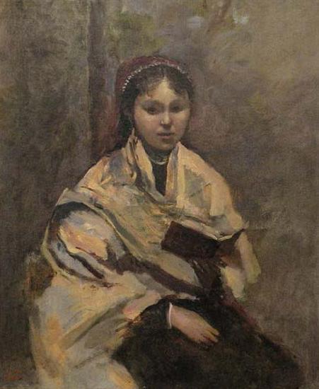 Jean-Baptiste Camille Corot Jeune fille assise un livre a la main